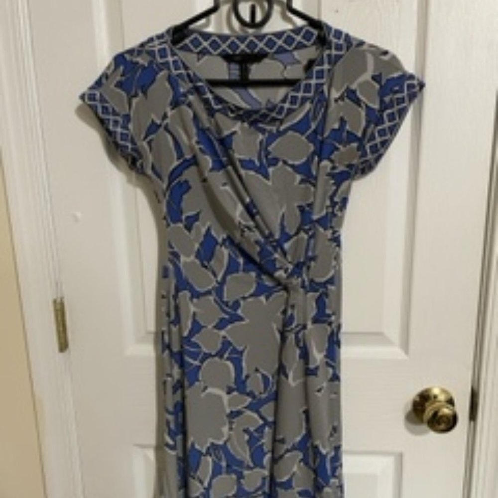 BCBGMaxAZARIA Blue Floral Print Dress
